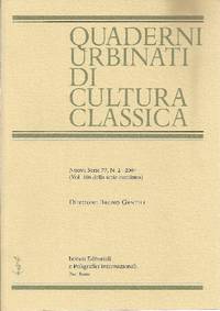 Quaderni Urbinati di Cultura Classica. Direttore: Bruno Gentili