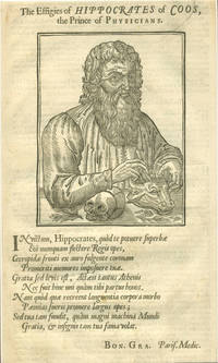 image of The Effigies of Hippocrates of Coos, the Prince of Physicians. Woodblock portrait