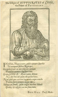 The Effigies of Hippocrates of Coos, the Prince of Physicians. Woodblock portrait