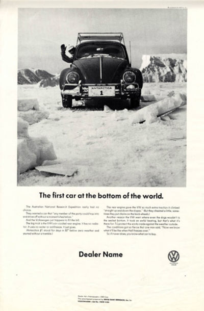 The first car at the bottom of the world