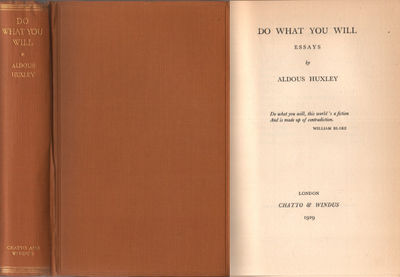DO WHAT YOU WILL. Essays.