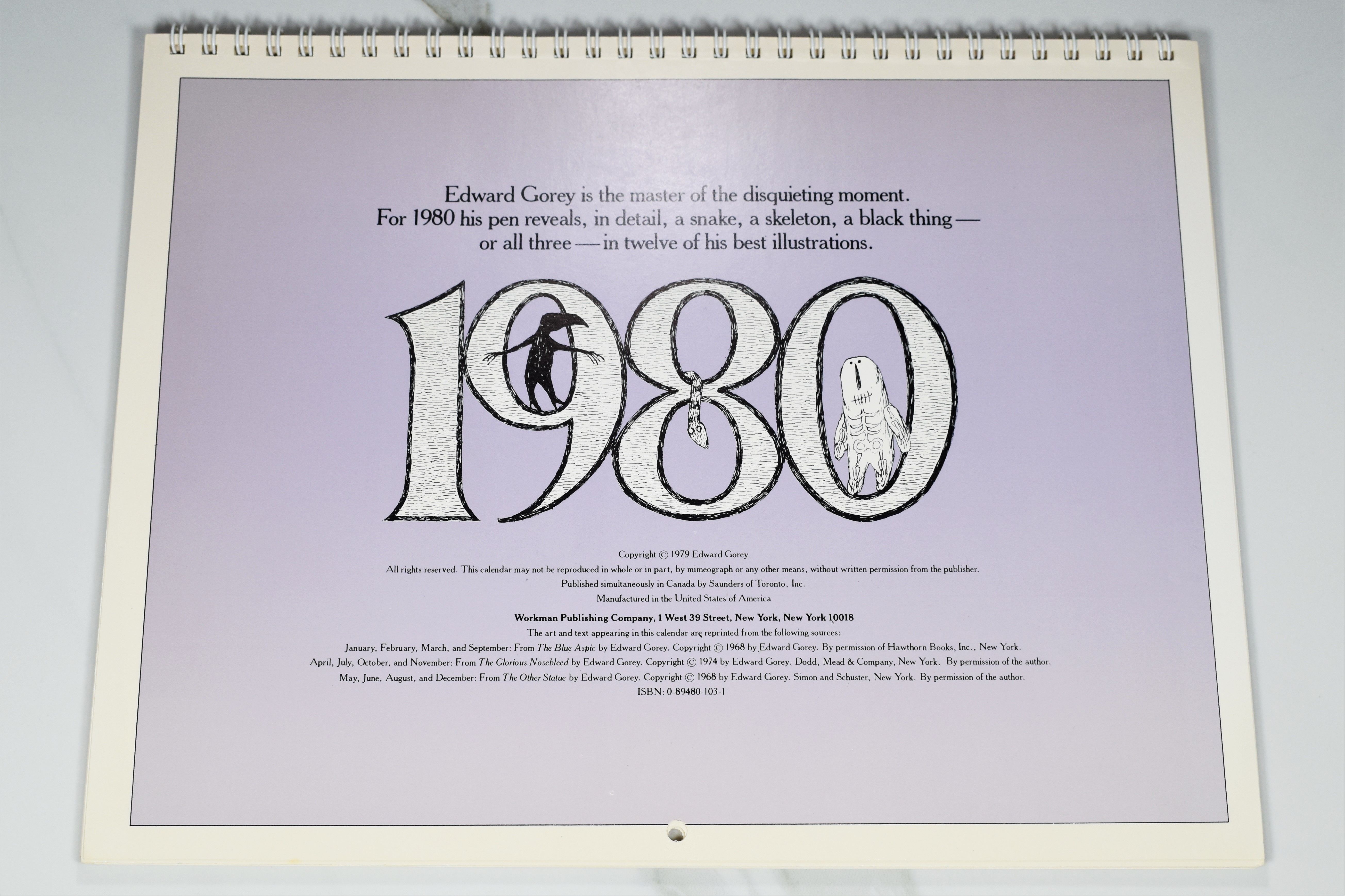 The Edward Gorey Calendar for 1980 Featuring Gorey Details by Edward Gorey  - Paperback - First Edition - 1979 - from Lost Time (SKU: 022022-10)