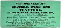 Wm. M'Kinley Jr's Grocery, Wine, and Tea Store