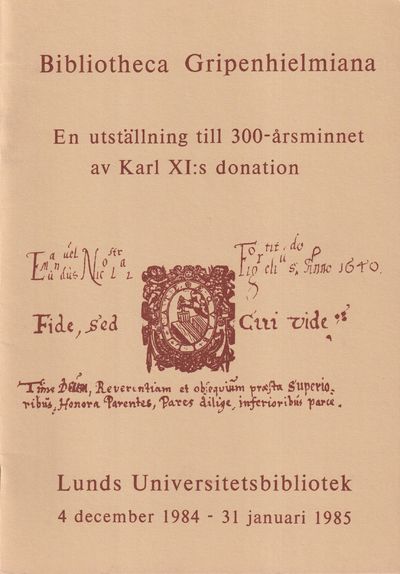 Bibliotheca Gripenhielmiana. En utställning till…