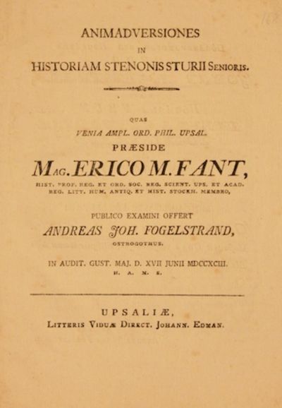 Animadversiones in historiam Stenonis Sturii…