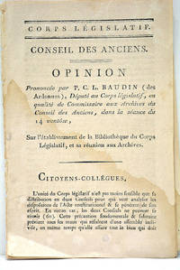 Opinion sur l'établissement de la Bibliothèque du Corps Législatif, et...