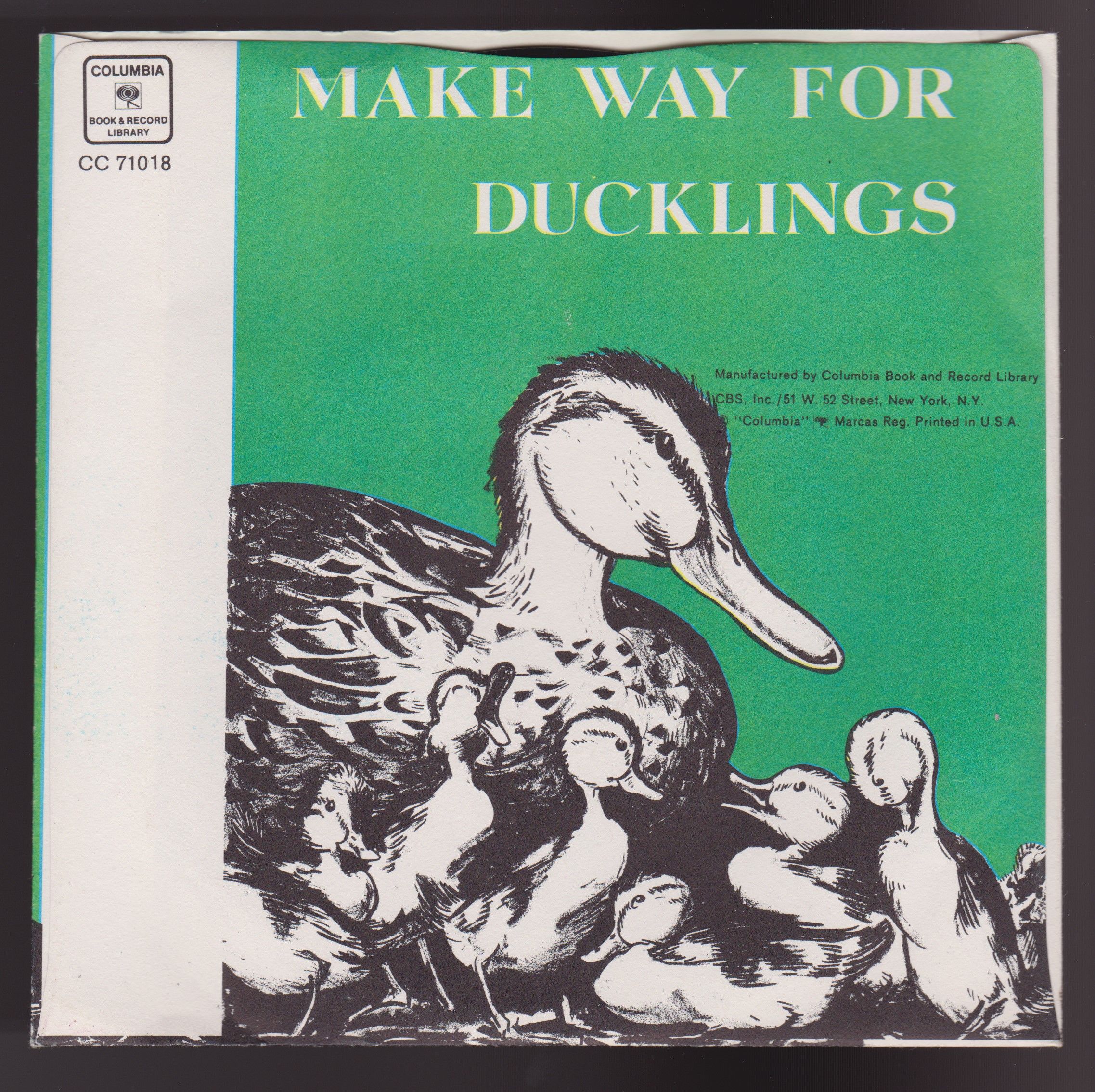 Make Way for Ducklings (book TJ 1113 and vinyl record CC 71018) by