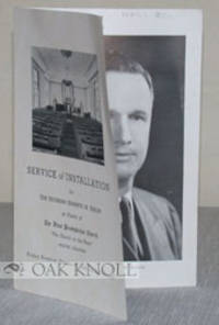 SERVICE OF INSTALLATION FOR THE REVEREND KENNETH M. KEPLER AS PASTOR OF THE FIRST PRESBYTERIAN CHURCH "THE CHURCH ON THE PLAZA" MILFORD, DELAWARE