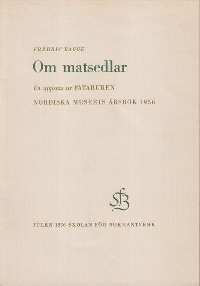 Om matsedlar [= rubrik].