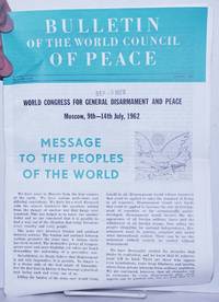 Bulletin of the World council of Peace, No. 8 (9th year), August 1962