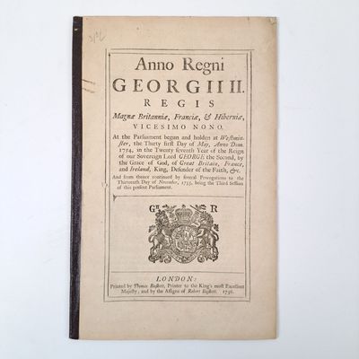 ANNO REGNI GEORGII II. REGIS MAGNÆ BRITANNIÆ, FRANCIÆ & HIBERNIÆ, VICESIMO NONO [...]