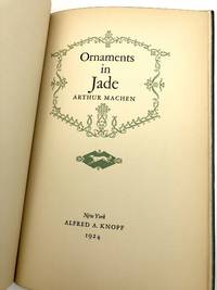 cover of Ornaments in Jade -- 1/1000 copies signed by Machen