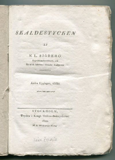 Skaldestycken. Andra upplagan, tillökt.