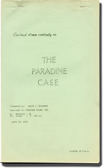 The Paradine Case (Original post-production script for the 1961 re-release of the 1947 film)