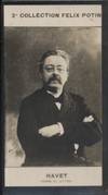 Photographie de la collection Félix Potin (4 x 7,5 cm) représentant : Louis Havet, homme de lettres. Début XXe. Vers 1900.