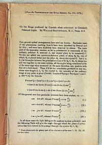 On the Rings produced by Crystals when submitted to Circularly Polarized Light. From the Proceedings of the Royal Society, No.134, 1872