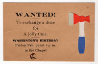 Washington's Birthday Party Invitation with Red, White, and Blue "Cherry Tree" Myth Hatchet