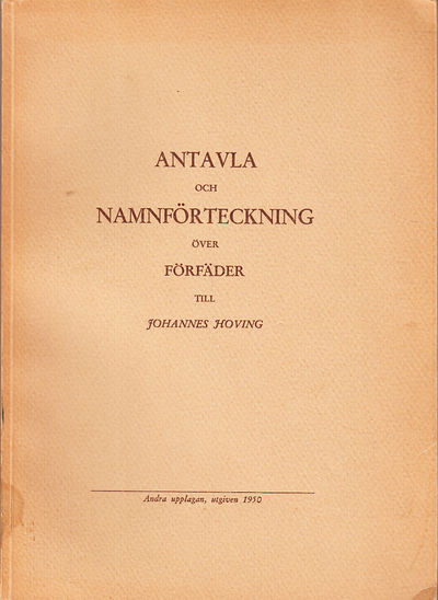 Antavla och namnförteckning över förfäder till…