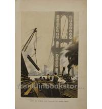 Original 1909 Print - Thornton Oakley, Gaunt Red Towers Now Dominate the Harbor Front