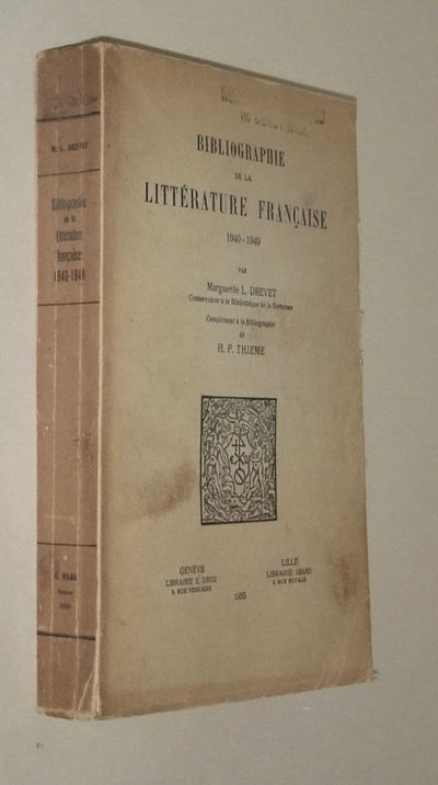 Bibliographie de la Littérature Français 1940 - 1949.