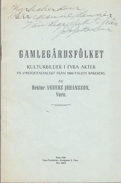 Gamlegårdsfolket. Kulturbilder i fyra akter på…