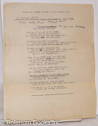 cover of For Violet & Be Your Own Androcles Two poems, original manuscript and carbon with hand-corrections