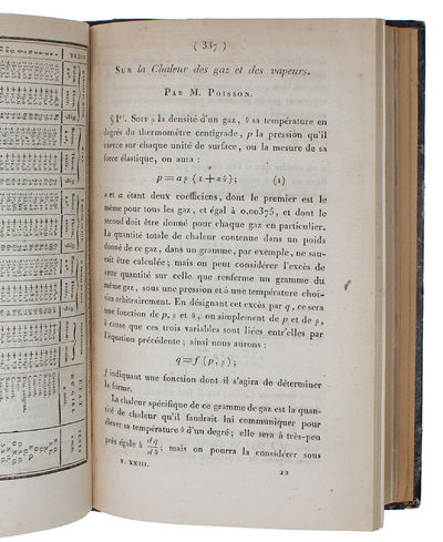 Lettre de M. Léopold de Buch à M. A. de Humboldt, renfermant de Tableau géologique de la Partie Mériodinale du Tyrol. (+) Sur la Chaleur des Gaz et des vapeurs. - [THE MATHEMATICAL ANALYSIS OF HEAT - POISSON'S ISENTROPE.] (photo 2)