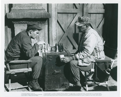 The Green Berets (Original photograph of John Wayne playing chess on the set of the 1968 film)