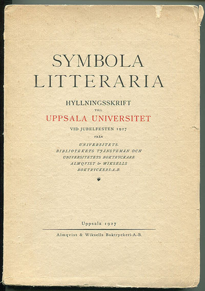 Symbola litteraria. Hyllningsskrift till Uppsala…