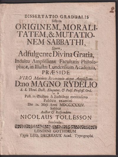 Dissertatio gradualis sistens originem,…