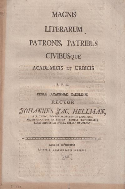 Magnis literarum patronis, patribus civibusque…