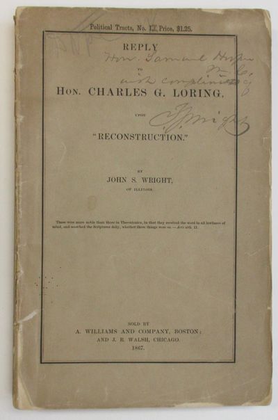 REPLY TO HON. CHARLES G. LORING, UPON "RECONSTRUCTION.