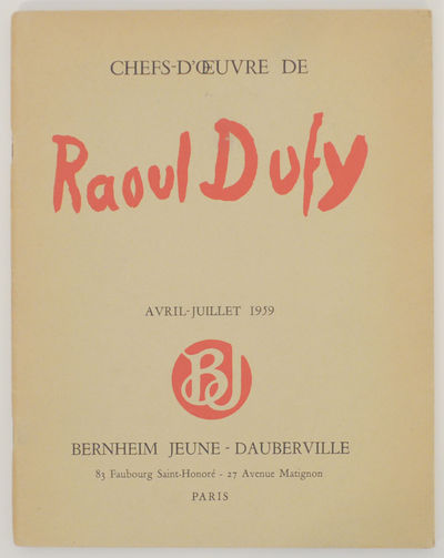 Paris: Bernheim-Jeune-Dauberville, 1959. First edition. Softcover. Exhibition catalog for a show tha...