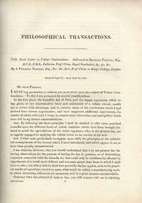 DANIELL CELL: &quot;Sixth Letter on Voltaic Combinations&quot; (Philosophical Transactions of the Royal Society of London, Vol. 132 for the Year 1842 Part I &amp; Part II, pp. 137-155) by Daniell, J. Frederic - 1842