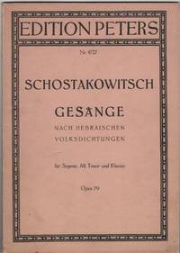 image of Gesänge Nach Hebraischen Volksdichtungen Ein Zyklus Fur Sopran, Alt Und Tenor Mit Klavierbegleitung . Opus 79