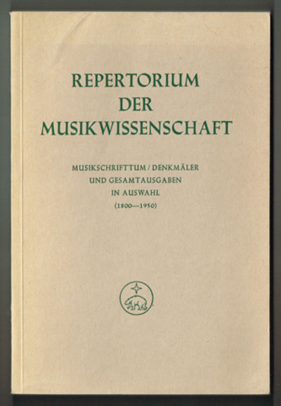 Repertorium der Musikwissenschaft.…