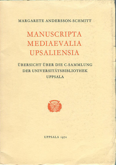 Manuscripta mediaevalia Upsaliensia. Übersicht…