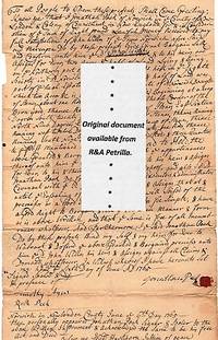 cover of 1765 HANDWRITTEN DEED OF SALE BY CAPTAIN JONATHAN PECK TO JOHN WILLES, NORWICH, CONNECTICUT