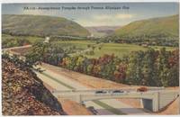 Pennsylvania Turnpike Through Famous Aliquippa Gap 1942 used linen Postcard