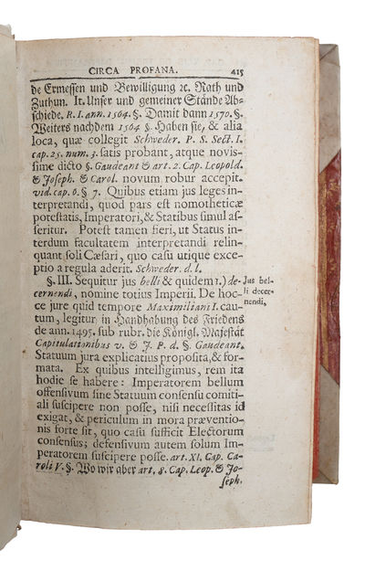 Juris publici Romano-Germanici eiusque prudentiae, liber unus. Editio II, Emendatior et auctior (+) Herr Röm. Kayserl. Majestät. Caroli VI Wahl-Capitulation und Reversales (photo 3)