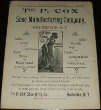 image of Original 1890 Full Page Illustrated Advertisement for the P. Cox Shoe Company
