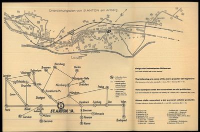 Reklameplakat for skistedet St. Anton i Østerrike og “Skischule Hans Schneider”. Vedlagt informasjon om stedet. (photo 3)