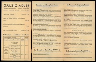 Reklameplakat for skistedet St. Anton i Østerrike og “Skischule Hans Schneider”. Vedlagt informasjon om stedet. (photo 4)