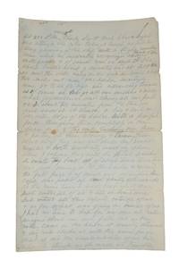 Autograph manuscript, written aboard the USS De Soto at St. Thomas, Virgin Islands, giving a first-hand account of the 1867 earthquake and tsunami that hit the island