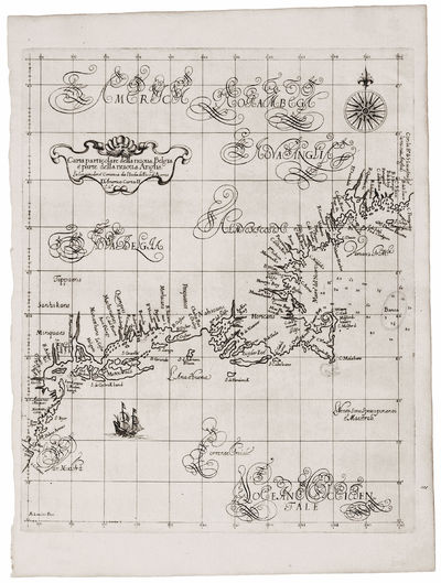 A SUPERB EXAMPLE OF "THE FIRST PRINTED SEA CHART OF NEW ENGLAND AND NEW NETHERLANDS" [BURDEN]