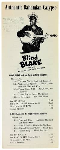 [Promotional Palm Card] Authentic Bahamian Calypso: Blind Blake and the Royal Victoria Hotel Calypsos