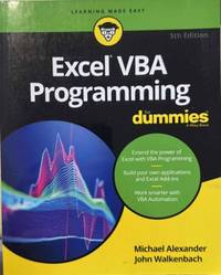 Excel VBA Programming For Dummies