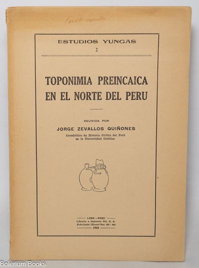 Toponimia preincaica en el norte del Peru