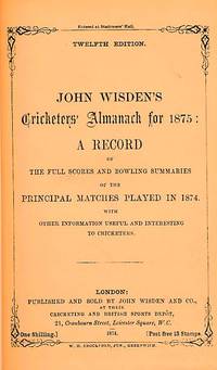 Wisden Cricketers' Almanack 1875. 12th edition. Facsimile reprint