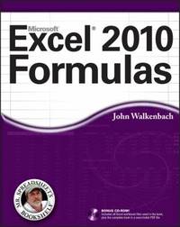 Excel 2010 Formulas [With CDROM]